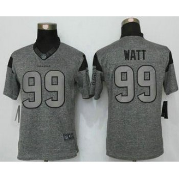 Women's Houston Texans #99 JJ Watt Nike Gray Gridiron NFL Gray Limited Jersey