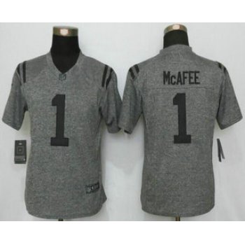 Women's Indianapolis Colts #1 Pat McAfee Nike Gray Gridiron NFL Gray Limited Jersey