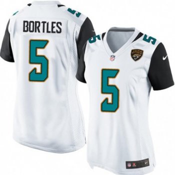 Women's Jacksonville Jaguars #5 Blake Bortles White Road Stitched NFL Nike Game Jersey