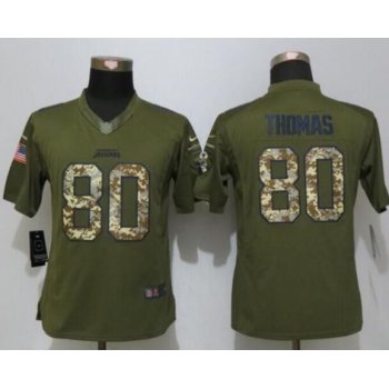 Women's Jacksonville Jaguars #80 Julius Thomas Green Salute to Service NFL Nike Limited Jersey