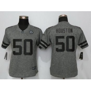 Women's Kansas City Chiefs #50 Justin Houston Gray Gridiron Stitched NFL Nike Limited Jersey