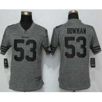 Women's San Francisco 49ers #53 NaVorro Bowman Nike Gray Gridiron NFL Gray Limited Jersey