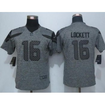 Women's Seattle Seahawks #16 Tyler Lockett Gray Gridiron Nike NFL Limited Jersey