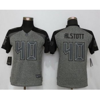 Women's Tampa Bay Buccaneers #40 Mike Alstott Retired Gray Gridiron Stitched NFL Nike Limited Jersey