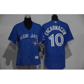 Women's Toronto Blue Jays #10 Edwin Encarnacion Royal Blue 2016 Flexbase Stitched Baseball Jersey