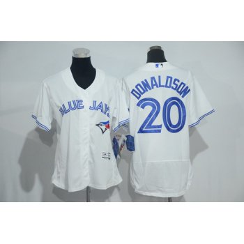 Women's Toronto Blue Jays #20 Josh Donaldson White Home 2016 Flexbase Stitched Baseball Jersey