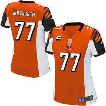 Womens Cincinnati Bengals #77 Andrew Whitworth Orange Game Jersey