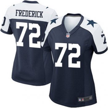 Women's Dallas Cowboys #72 Travis Frederick Nay Blue Thanksgiving Alternate NFL game Jersey