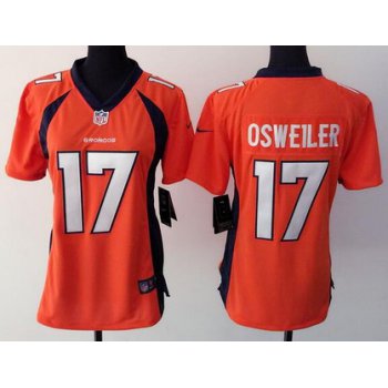 Women's Denver Broncos #17 Brock Osweiler Orange Team Color NFL Nike Game Jersey