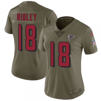 Nike Falcons #18 Calvin Ridley Olive Women's Stitched NFL Limited 2017 Salute to Service Jersey