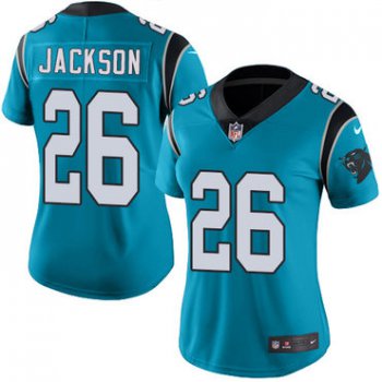 Nike Panthers #26 Donte Jackson Blue Women's Stitched NFL Limited Rush Jersey