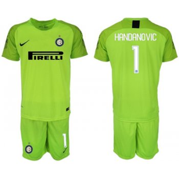 Inter Milan #1 Handanovic Shiny Green Goalkeeper Soccer Club Jersey