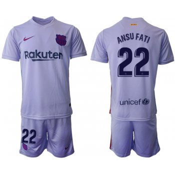 Men 2021-2022 Club Barcelona away purple 22 Soccer Jersey