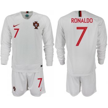 Portugal #7 Ronaldo Away Long Sleeves Soccer Country Jersey