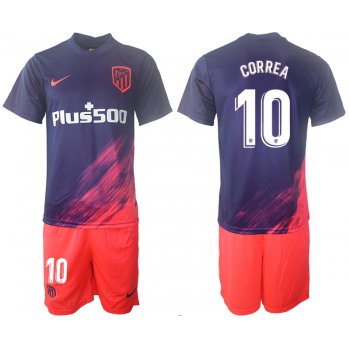 Men 2021-2022 Club Atletico Madrid away purple 10 Soccer Jersey