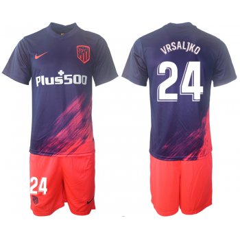 Men 2021-2022 Club Atletico Madrid away purple 24 Soccer Jersey