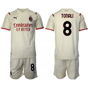 Men 2021-2022 Club AC Milan away cream 8 Soccer Jersey