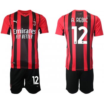 Men 2021-2022 Club AC Milan home red 12 Soccer Jersey