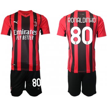 Men 2021-2022 Club AC Milan home red 80 Soccer Jersey