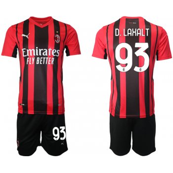 Men 2021-2022 Club AC Milan home red 93 Soccer Jersey