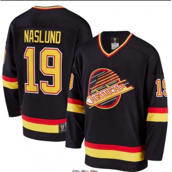 Vancouver Canucks #19 Markus Naslund Black Throwback CCM Jersey