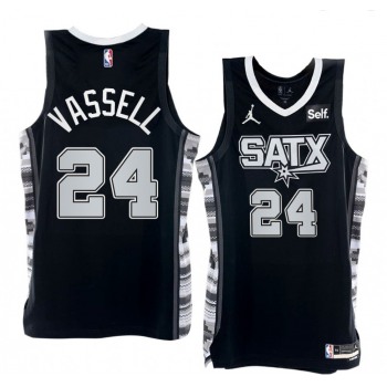 Men' San Antonio Spurs #24 Devin Vassell 2022-23 Black Stitched Jersey