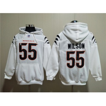 Men's Cincinnati Bengals #55 Logan Wilson White Pullover Hoodie