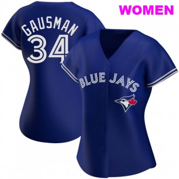 WOMEN'S TORONTO BLUE JAYS #34 KEVIN GAUSMAN ROYAL ALTERNATE JERSEY