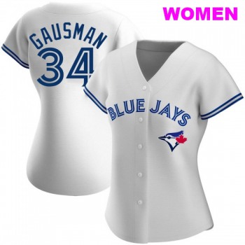 WOMEN'S TORONTO BLUE JAYS #34 KEVIN GAUSMAN WHITE HOME JERSEY