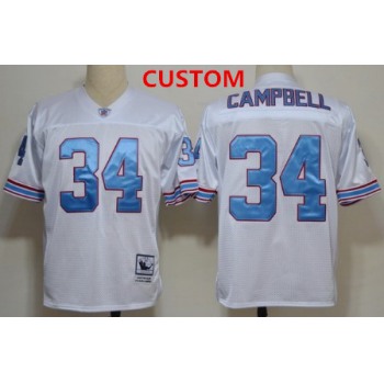 Custom Houston Oilers Men's White Throwback Jersey