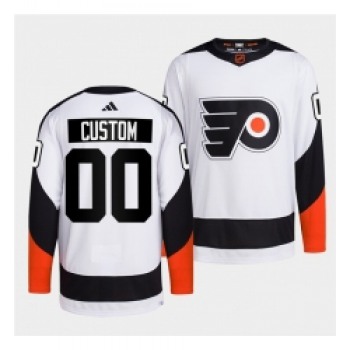 Men's Philadelphia Flyers Custom White 2022 Reverse Retro Stitched Jersey