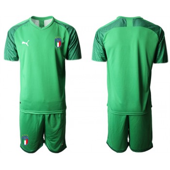 Men's Italy Blank Green Goalkeeper Soccer Jersey Suit